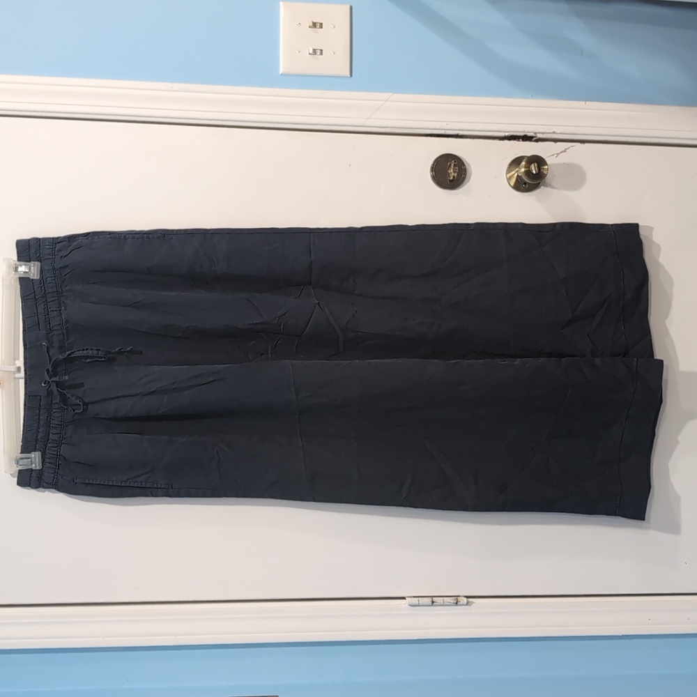 Sanctuary NEW Women's Blue Pull On High Rise Wide Leg Easy Going Pant Size Large